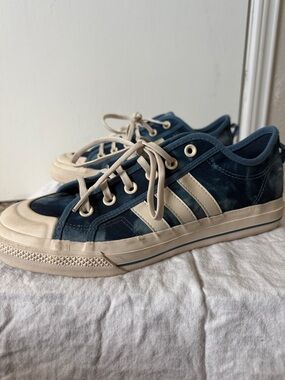 adidas x Parley Navy and Cream Low-Top Sneakers
